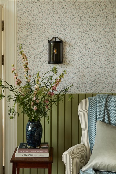 (image for) Laura Ashley Harrington Wall Light Matt Black and Glass